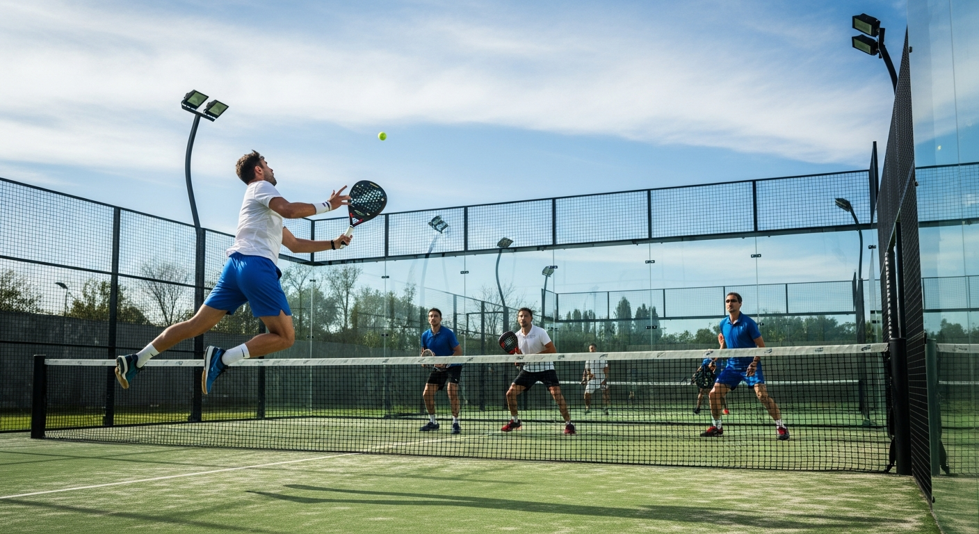 Adulti che giocano a padel in modo professionale