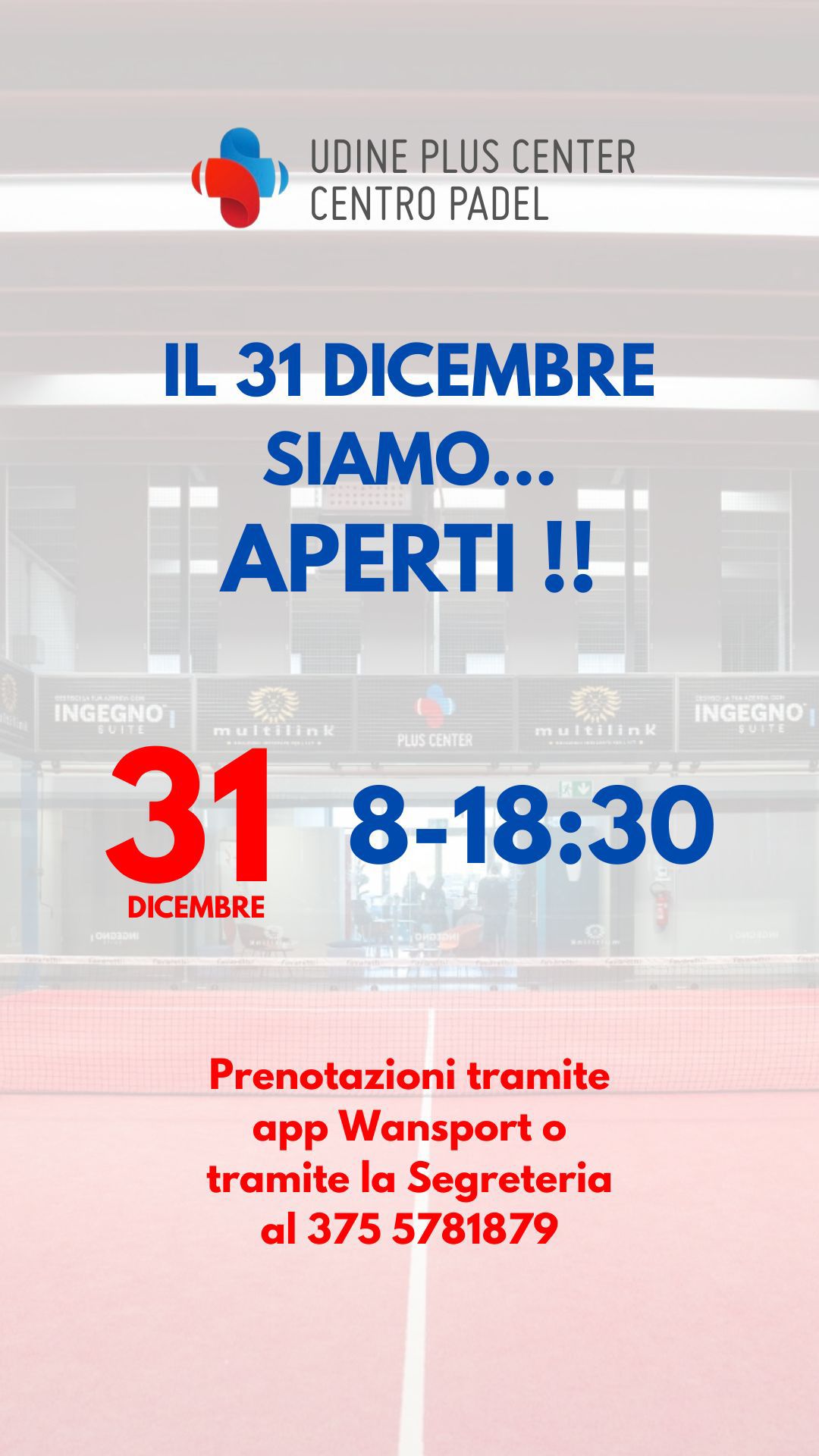 Apertura circolo 31 dicembre